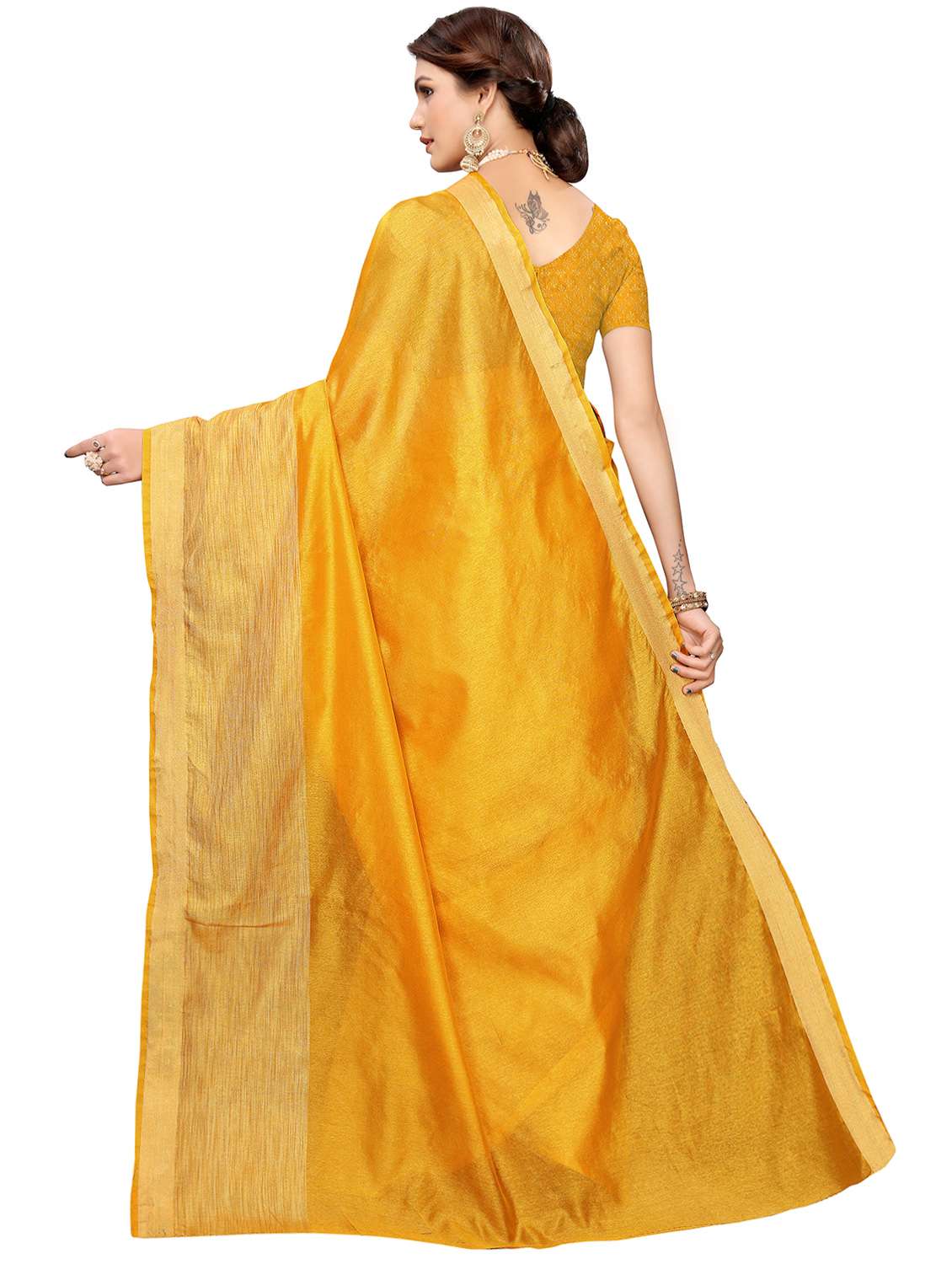 zari border woven saree with blouse - 16490989 -  Standard Image - 1