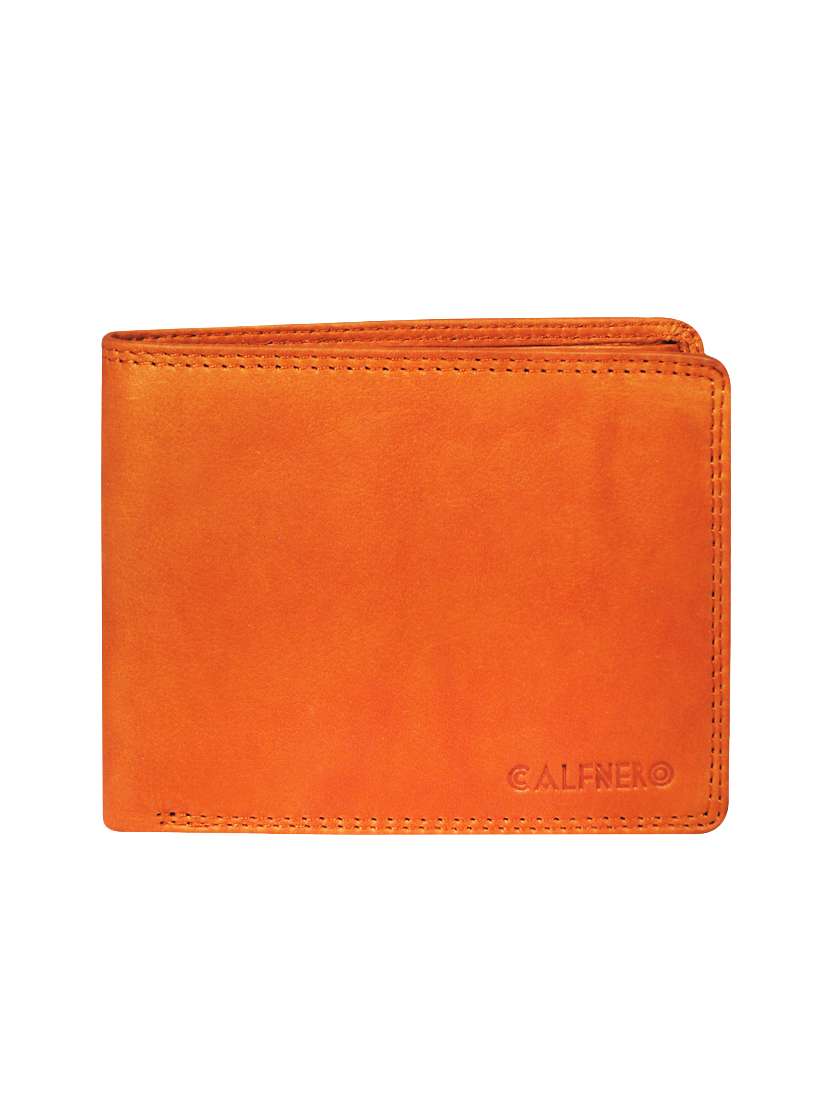 orange leather wallet