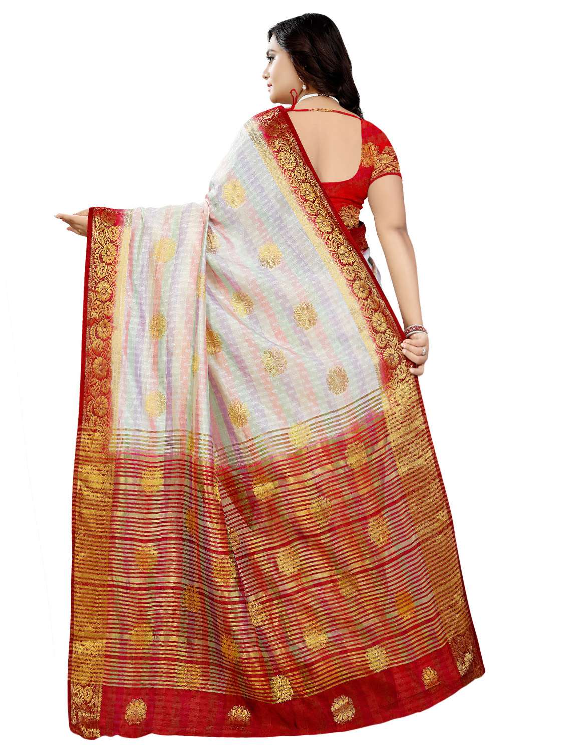 bordered kanjivaram saree with blouse - 16494314 -  Standard Image - 1