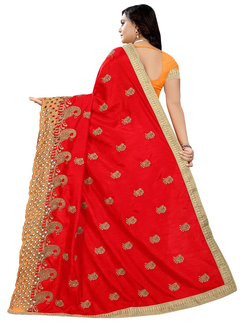 half & half embroidered saree with blouse - 16494321 -  Standard Image - 1