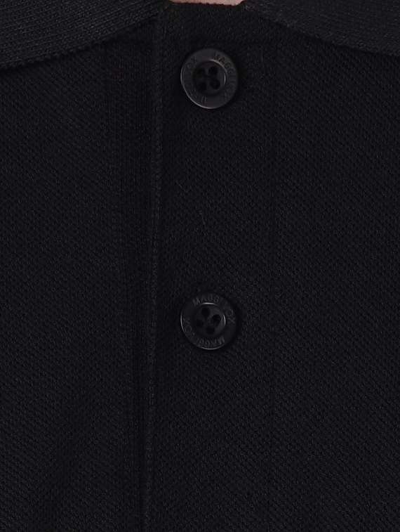black solid polo t-shirt - 16494370 -  Standard Image - 4