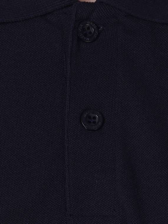 navy blue solid polo t-shirt - 16494371 -  Standard Image - 4