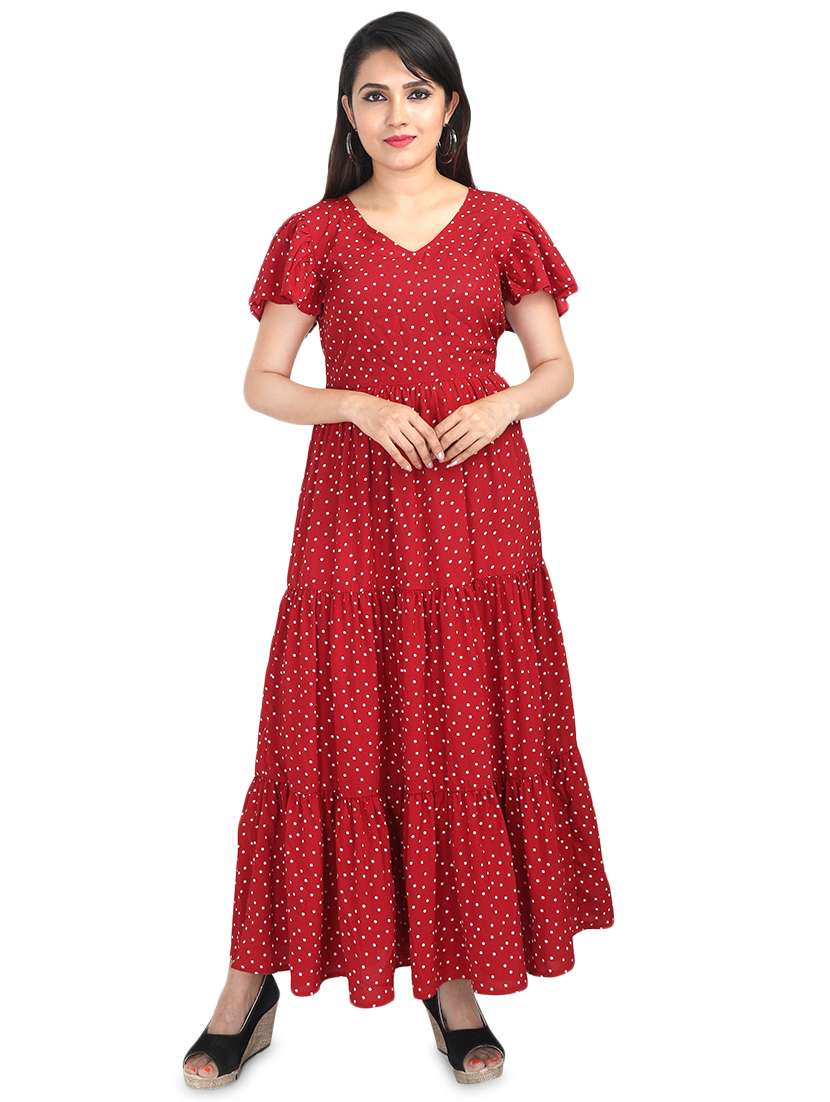 v-neck gathered maxi dress