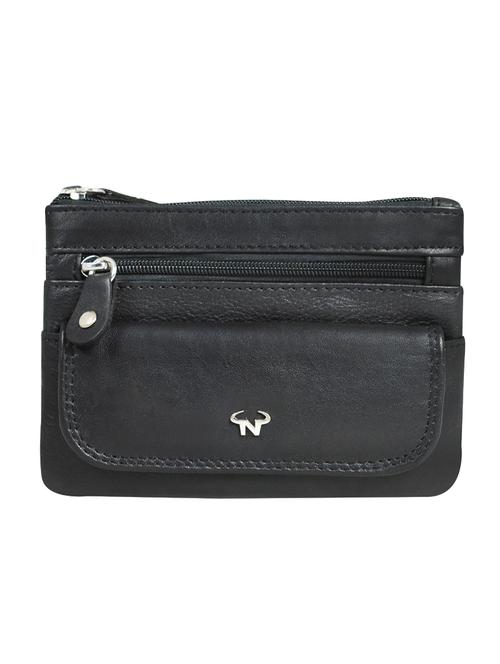 black leather regular pouch - 16494455 - Standard Image - 0