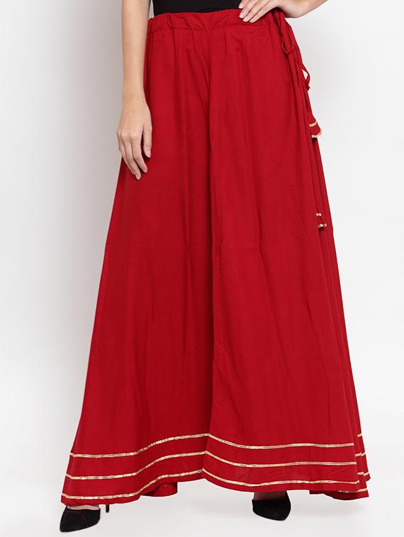 solid flared skirt