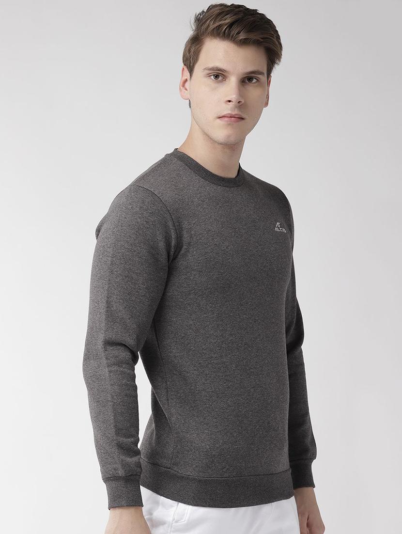 grey solid sweatshirt - 16495412 -  Standard Image - 1