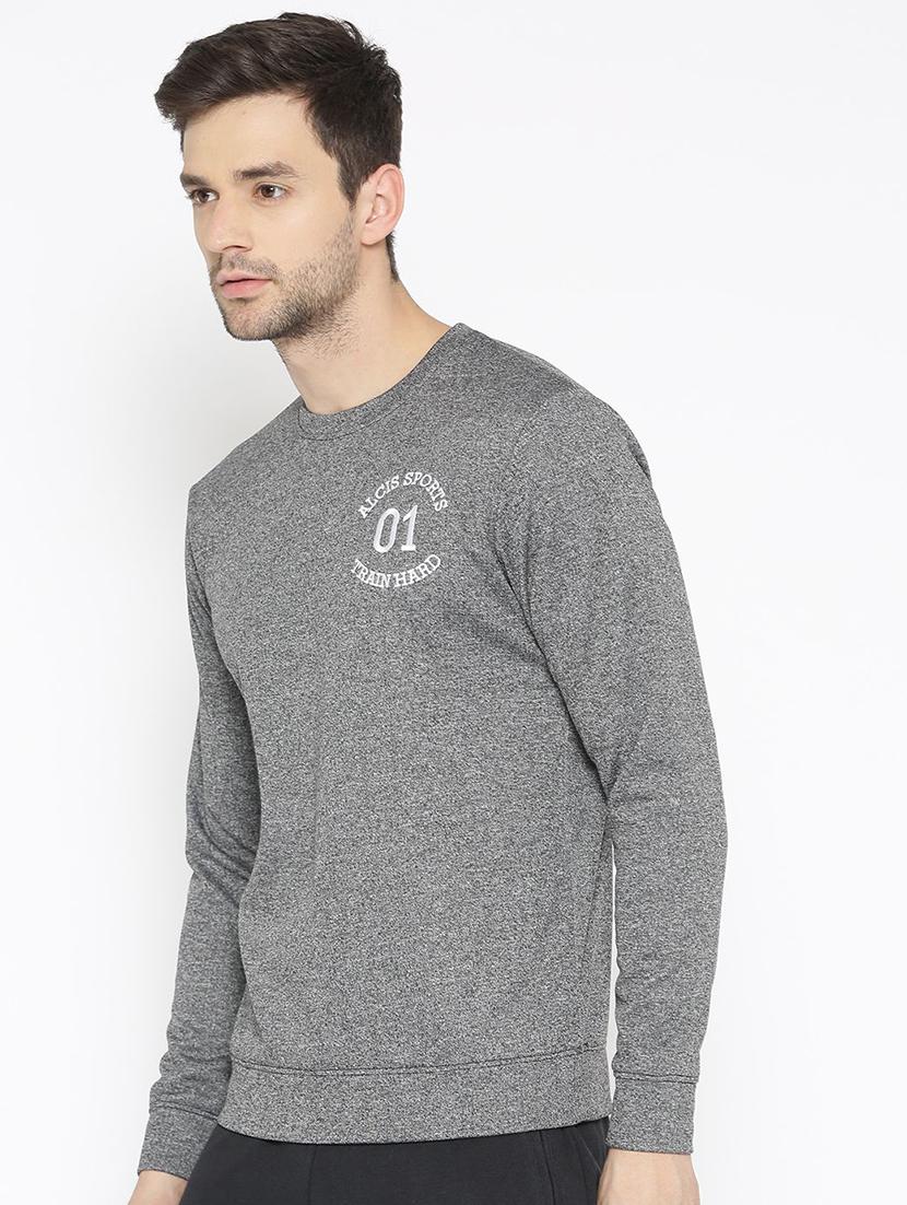 grey solid sweatshirt - 16495510 -  Standard Image - 1