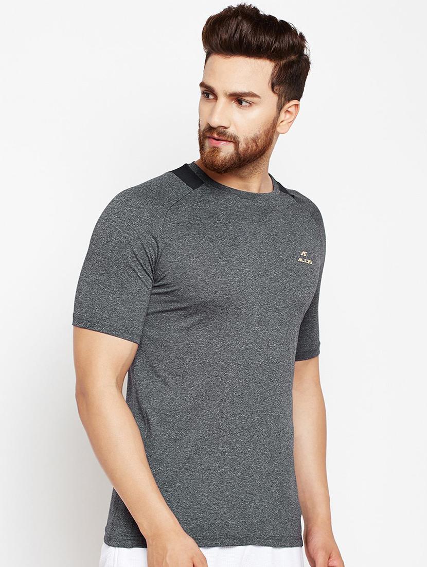 grey color block t-shirt - 16495677 -  Standard Image - 1