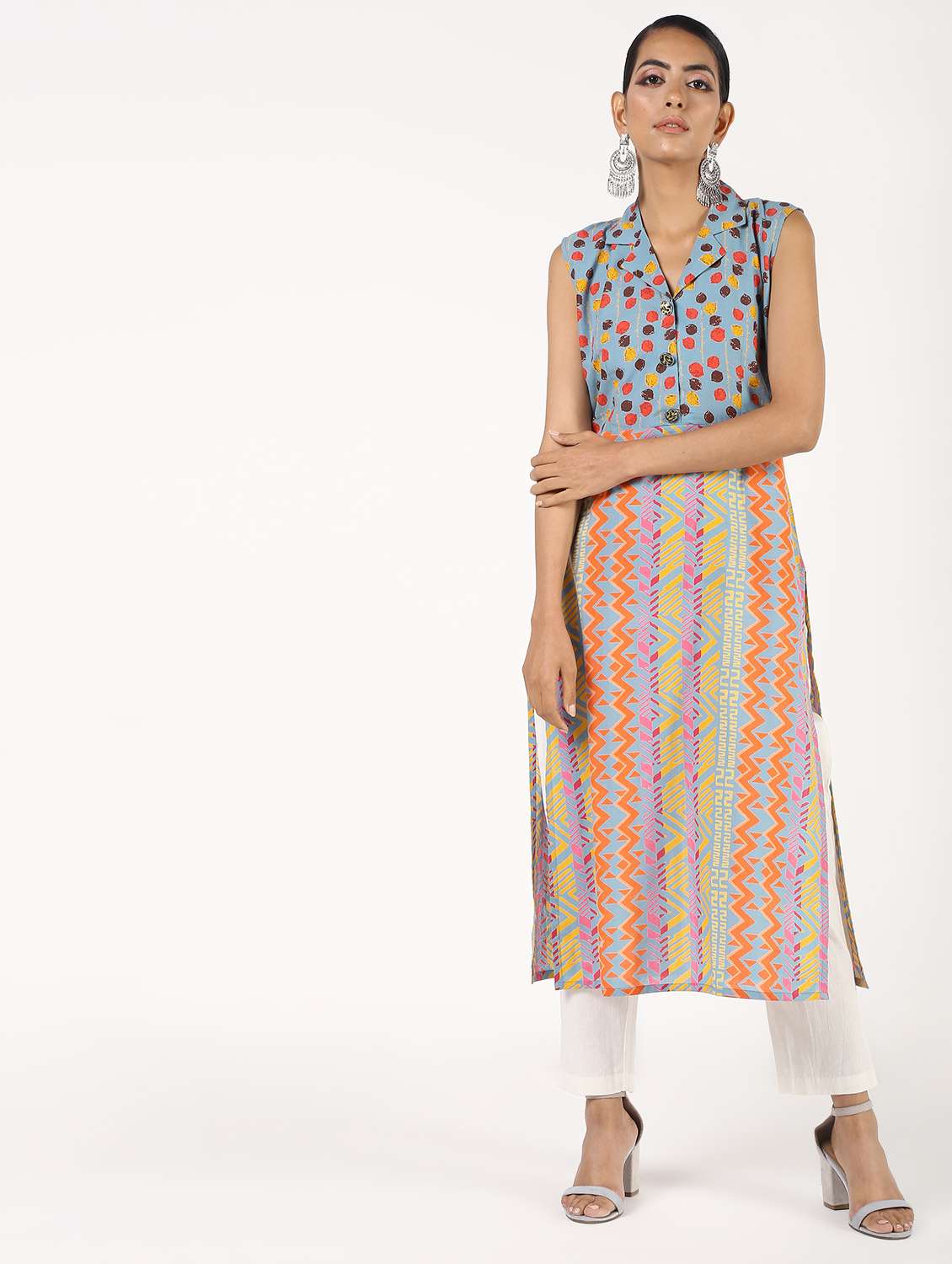 printed straight kurta - 16495806 -  Standard Image - 1