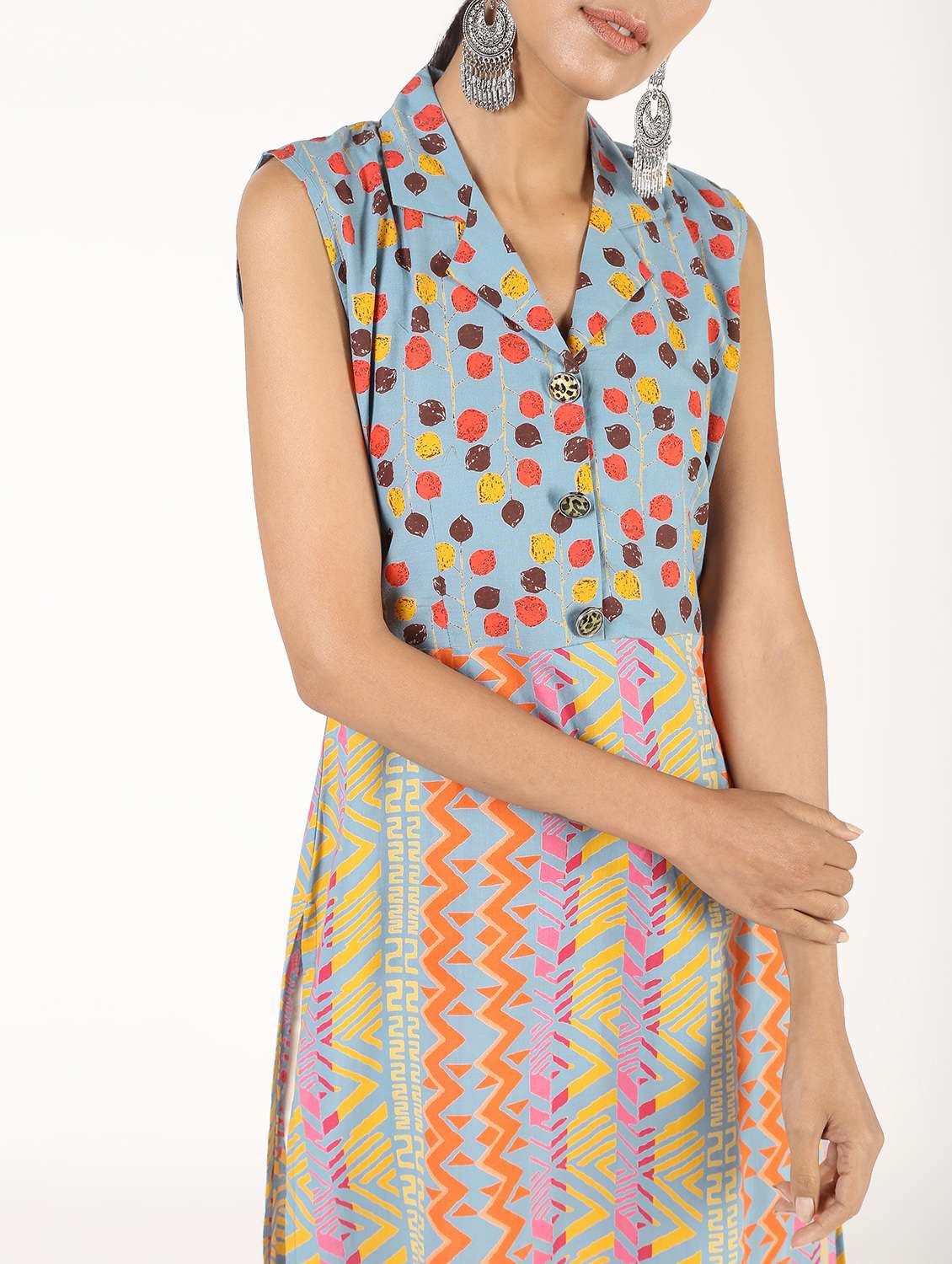 printed straight kurta - 16495806 -  Standard Image - 4
