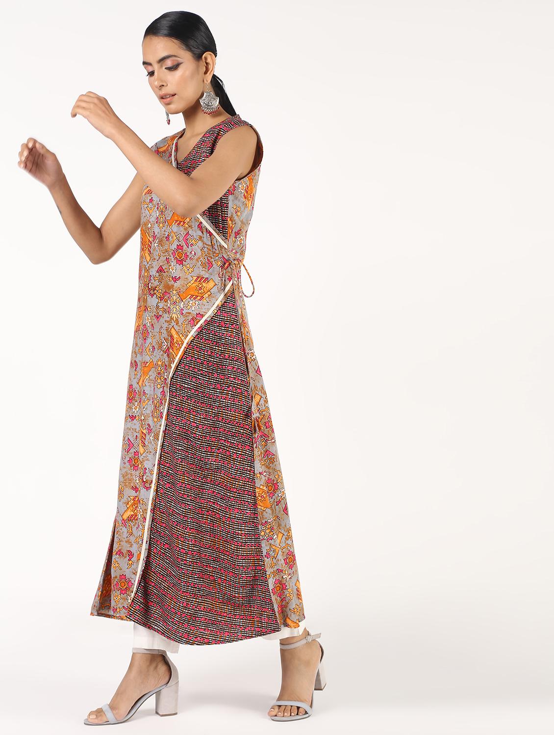 printed layered kurta - 16495807 -  Standard Image - 1