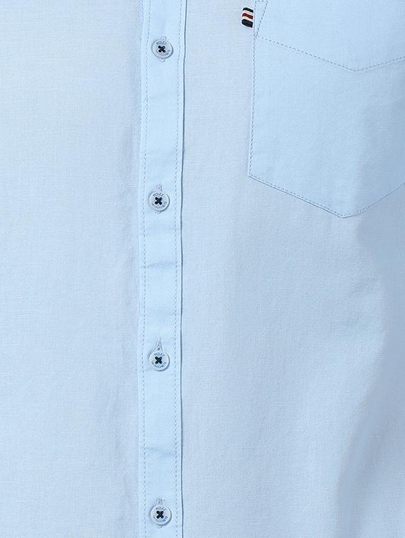 light blue solid casual shirt - 16497198 - Standard Image - 4