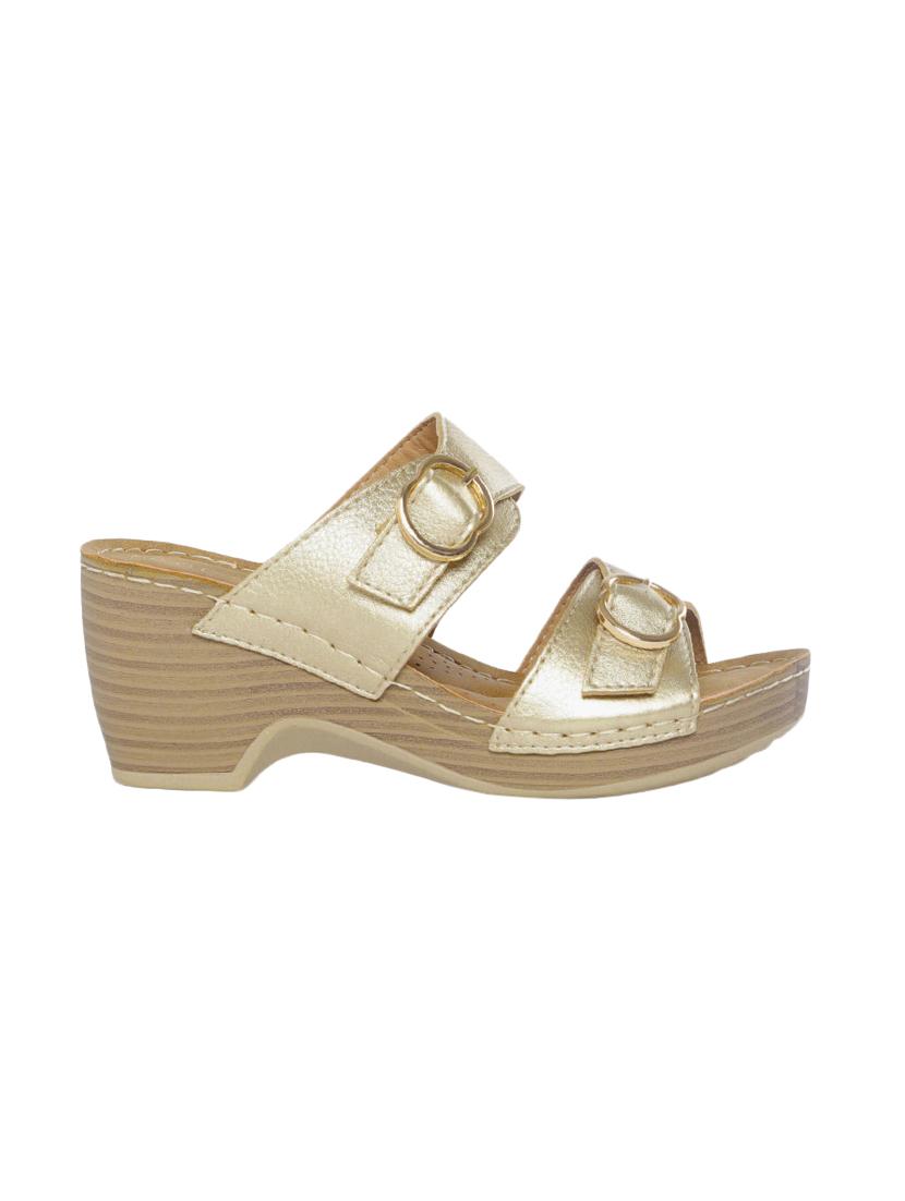 gold slip on wedges - 16497845 -  Standard Image - 1