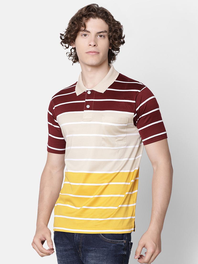 multi colored striped collared t-shirt - 16497889 - Standard Image - 1