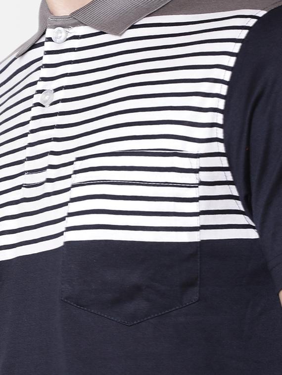navy blue striped pocket t-shirt - 16497915 - Standard Image - 4