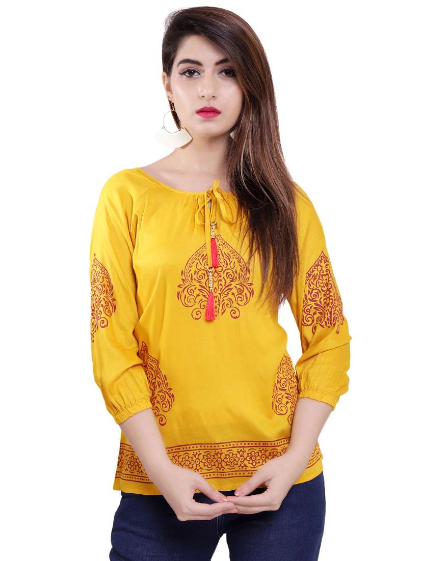 tie up neck printed top 