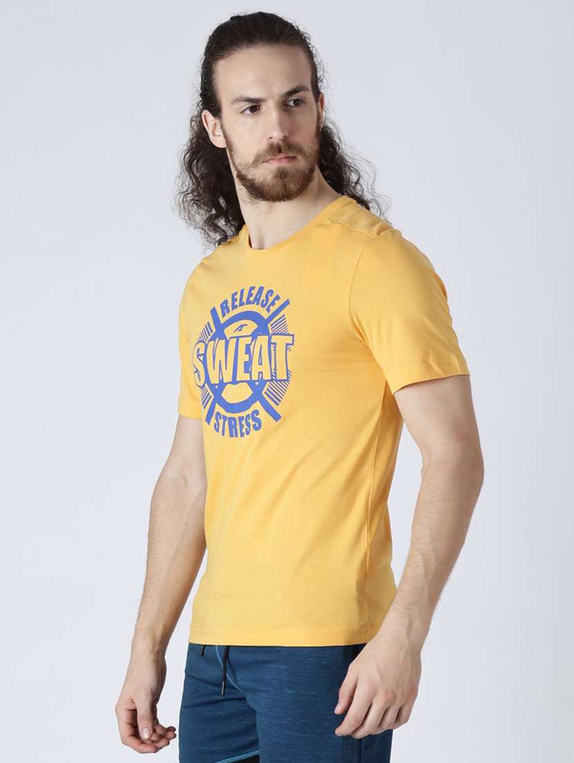 yellow chest printed t-shirt - 16499603 - Standard Image - 1