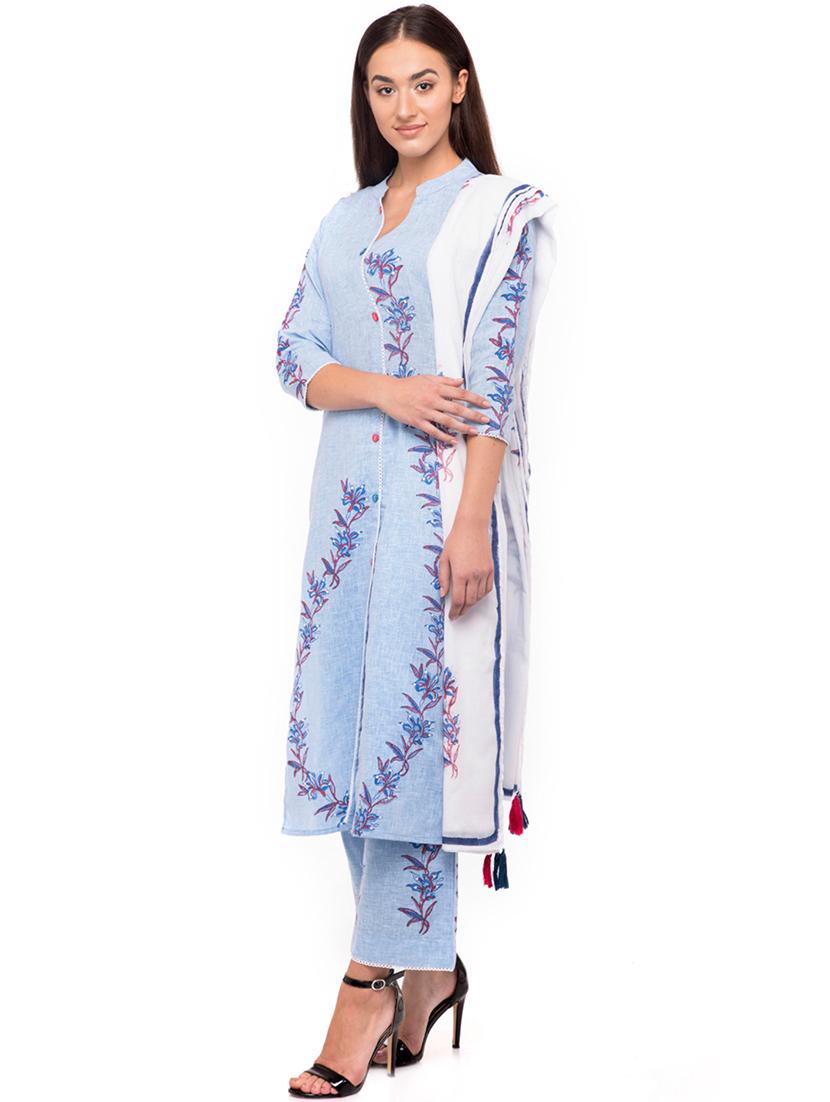 block print kurta salwar set - 16501037 - Standard Image - 1
