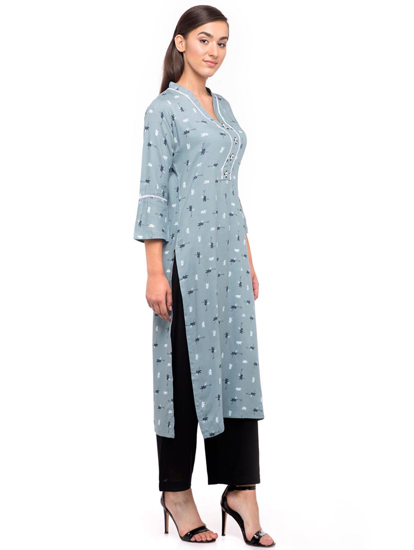 floral printed kurta with palazzo set - 16501051 - Standard Image - 1