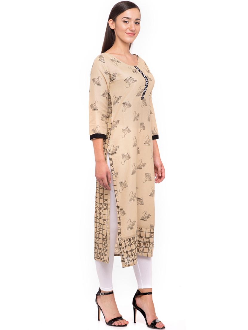 quirky print straight kurta - 16501060 - Standard Image - 1