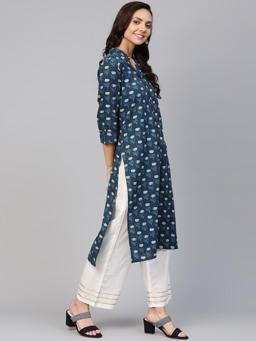 printed kurta palazzo set - 16501134 - Standard Image - 1