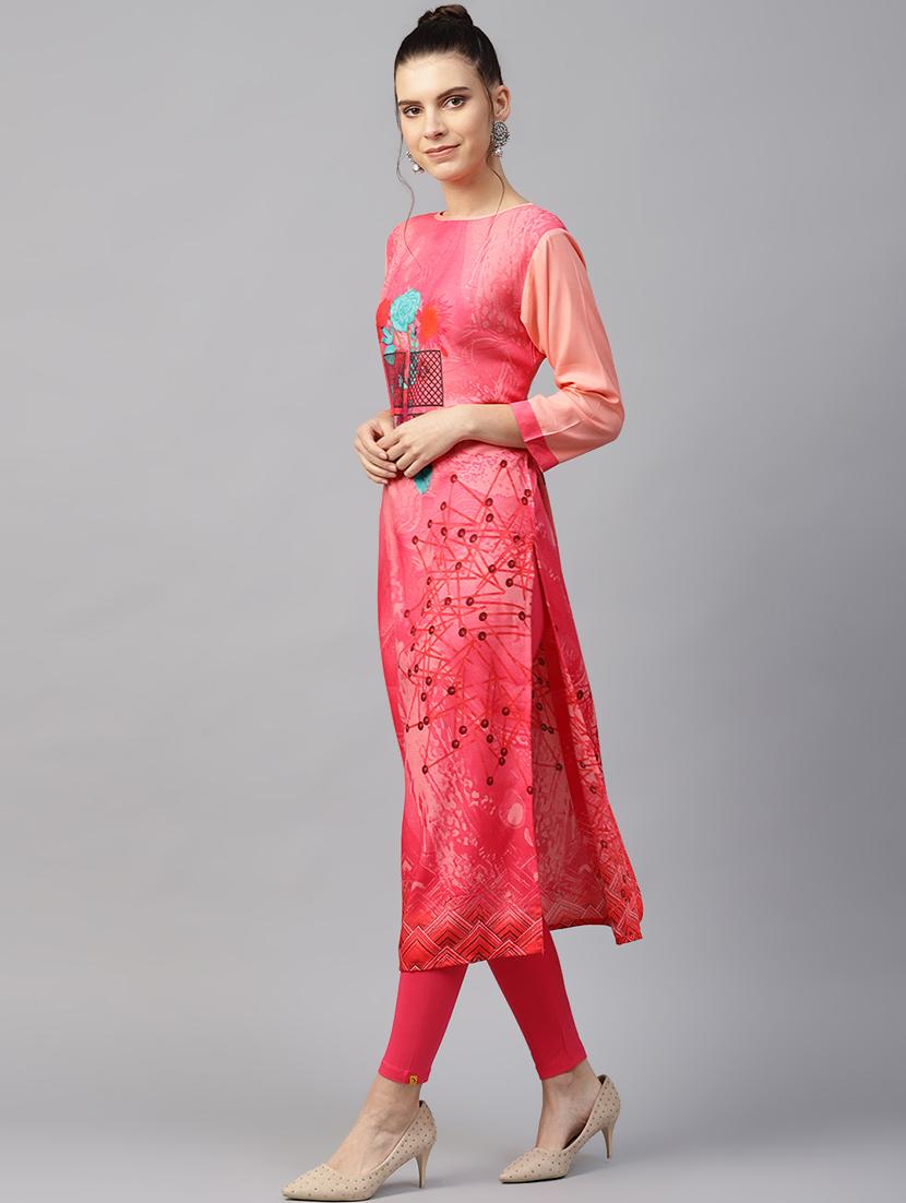 digital printed straight kurta - 16501151 -  Standard Image - 1