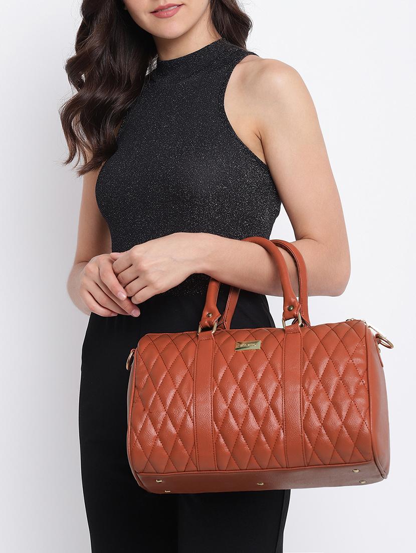 tan leatherette (pu) handbag - 16502369 - Standard Image - 4