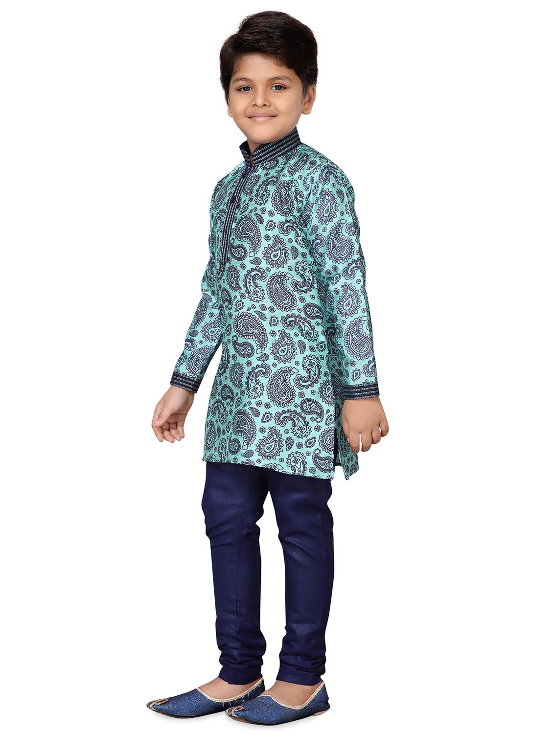 green cotton kurta set - 16503679 - Standard Image - 1
