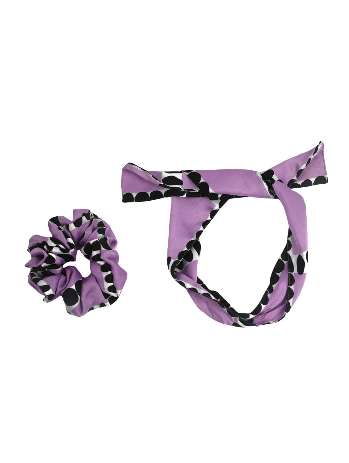 purple satin scrunchy cum bandana - 16503953 -  Standard Image - 1