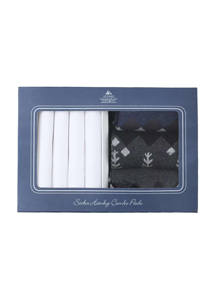 pack of 3 pcs sock and 5 pcs handkerchief combo