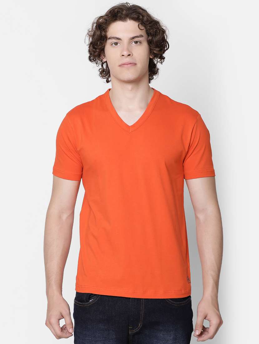 orange solid t-shirt
