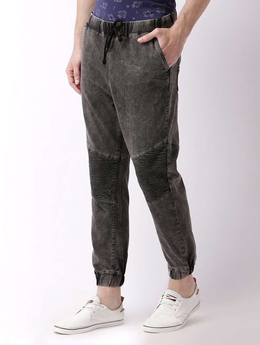 grey washed denim joggers - 16504351 -  Standard Image - 1