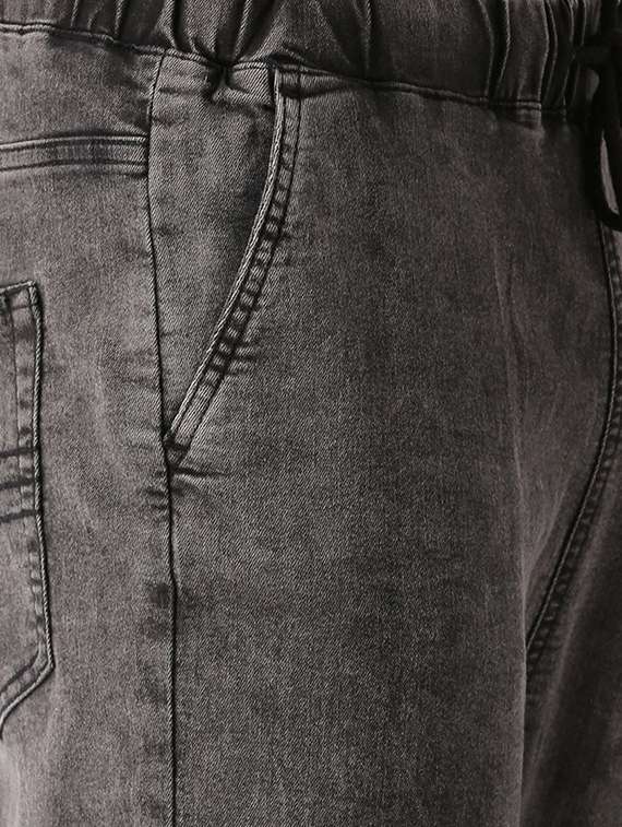 grey washed denim joggers - 16504351 - Standard Image - 4