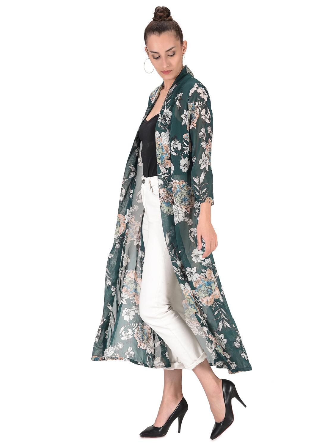 floral printed long shrug - 16504574 - Standard Image - 1