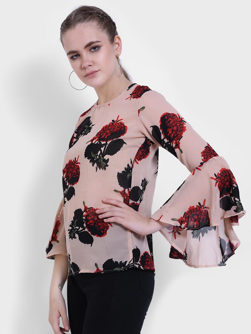 bell sleeved floral top - 16505116 -  Standard Image - 1