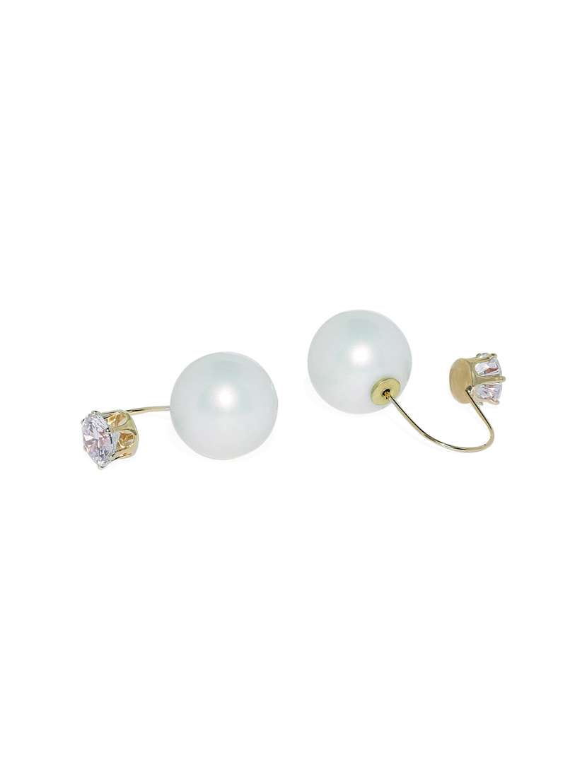 gold metal drop earring - 16506441 - Standard Image - 1