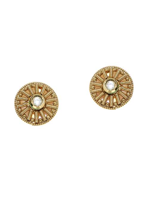 gold brass studs earring - 16506451 -  Standard Image - 0
