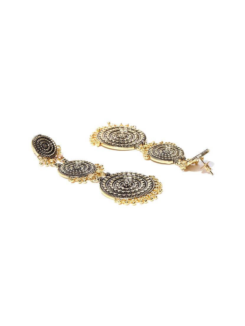 gold metal drop earring - 16506464 -  Standard Image - 1