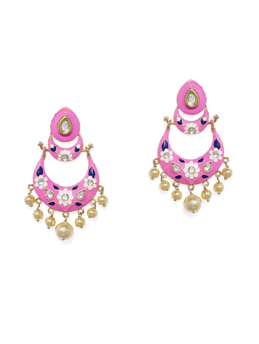 gold metal chandballi earring - 16506479 - Zoom Image - 0