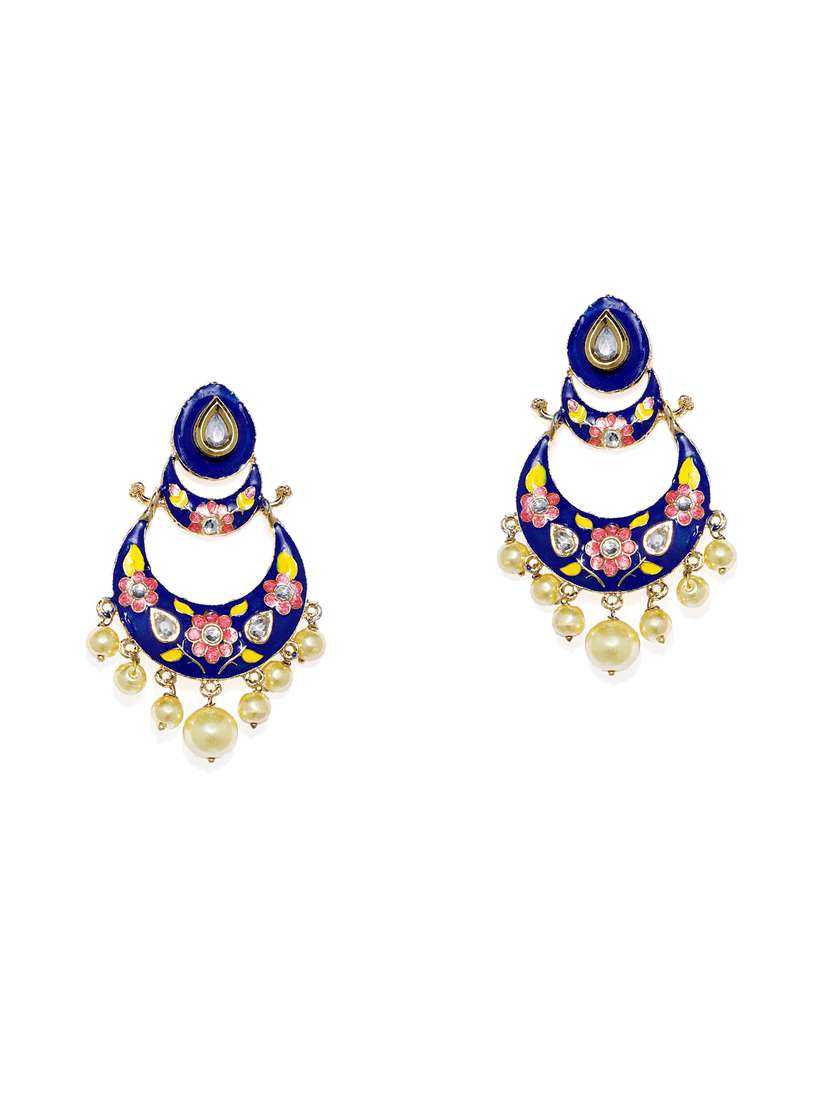 gold metal chandballi earring