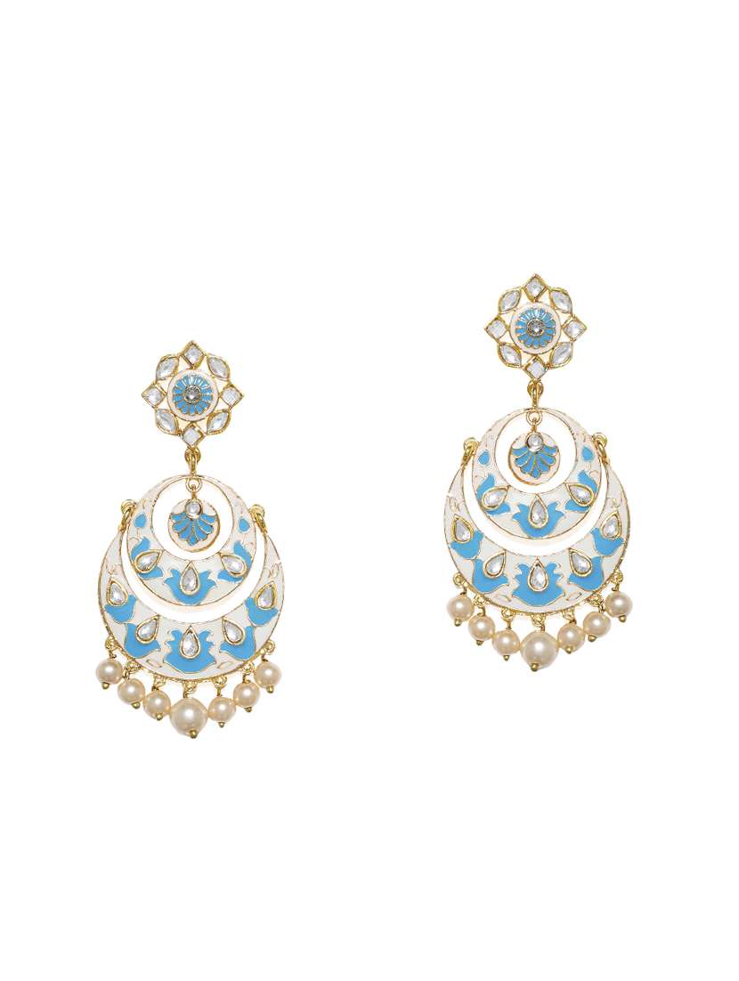 gold metal chandballi earring