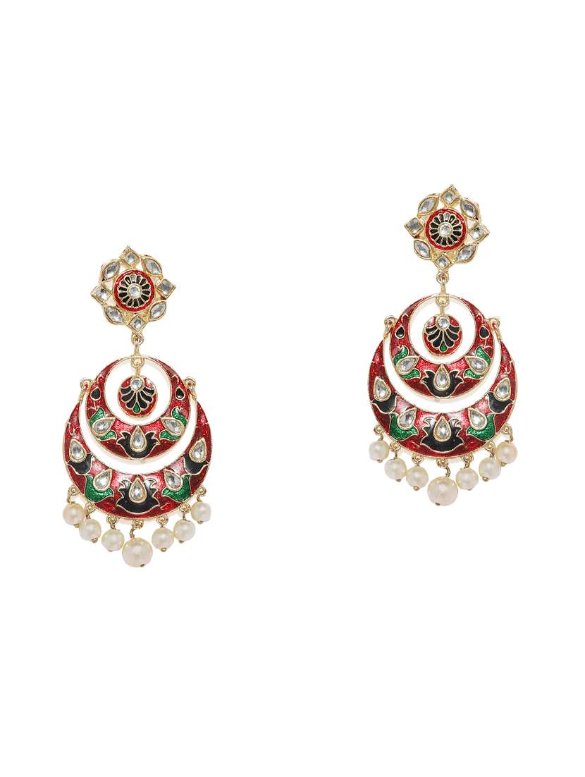 gold metal chandballi earring