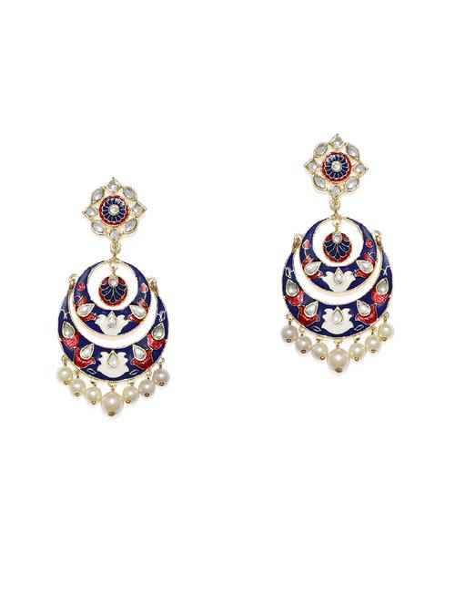 gold metal chandballi earring - 16506499 - Standard Image - 0
