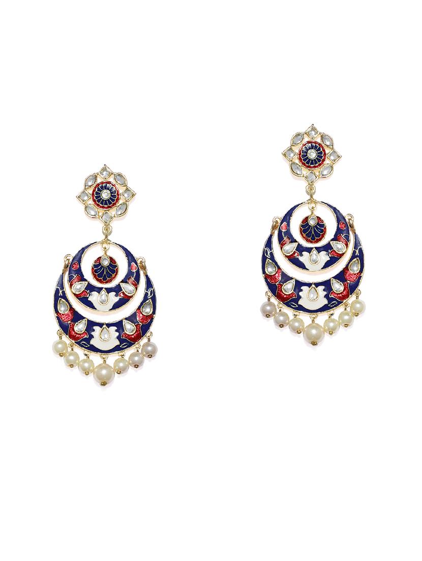 gold metal chandballi earring - 16506499 - Zoom Image - 0