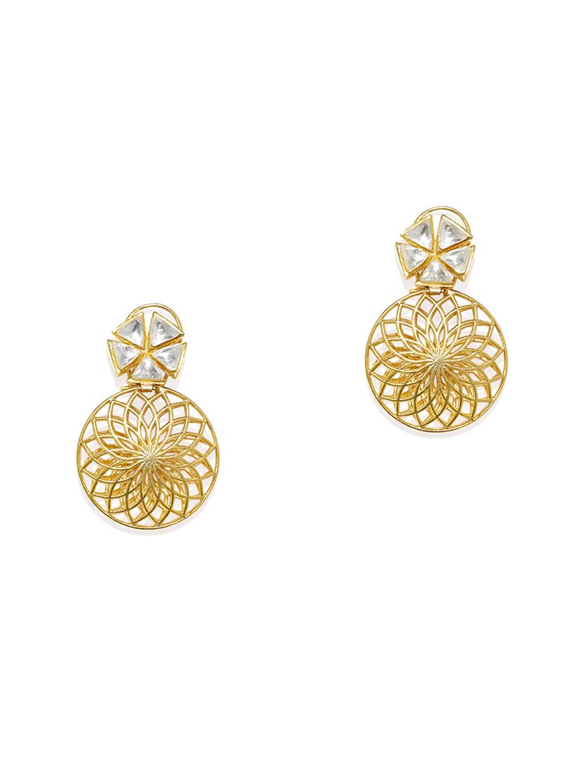 gold brass drop earring - 16506539 - Zoom Image - 0