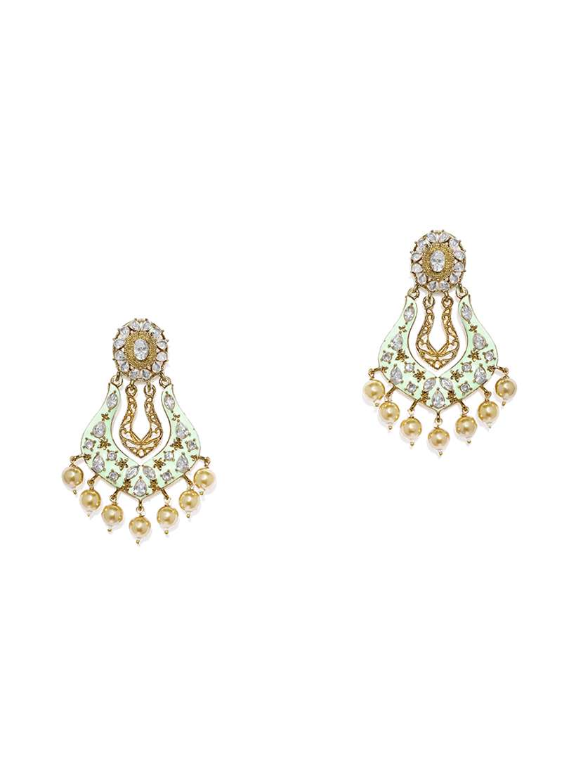 gold brass drop earring - 16506554 - Zoom Image - 0