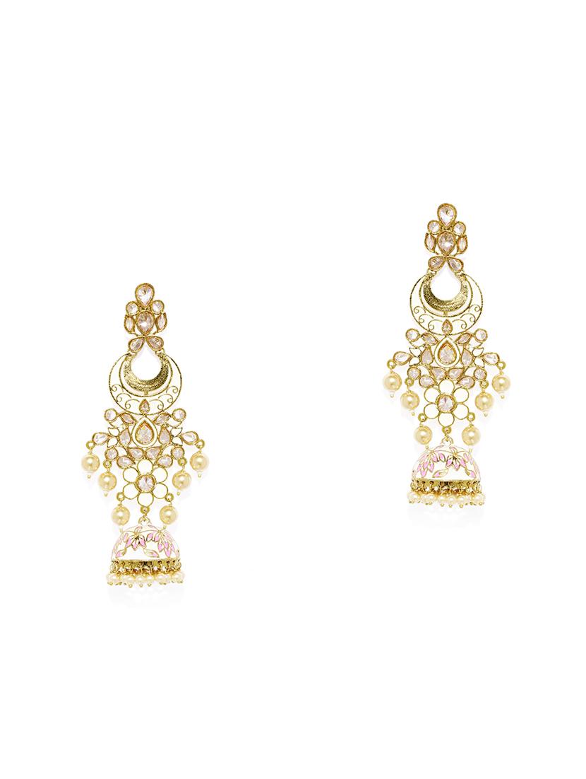 gold brass chandballi earring - 16506558 -  Zoom Image - 0