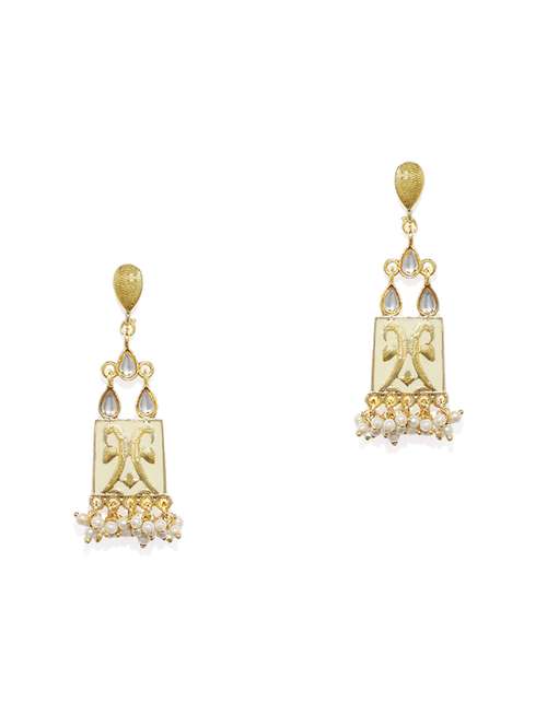 gold metal drop earring - 16506567 -  Standard Image - 0