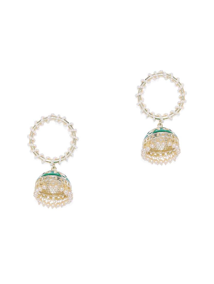 gold metal jhumka earring