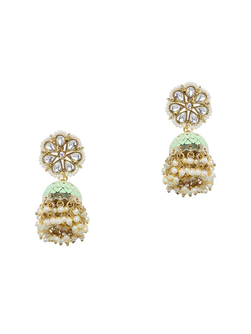 gold metal jhumka earring - 16506582 - Zoom Image - 0